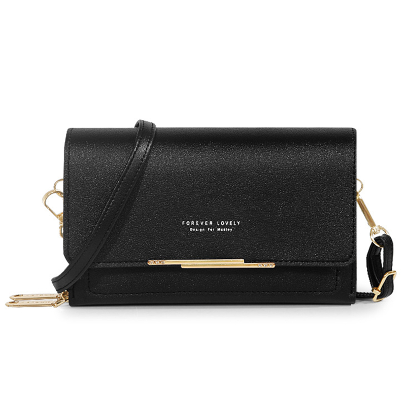 Women's Wallet Korean Handbag Multi Card Large Capacity Casual Shoulder Bag Mobile Phone Packet Style: black