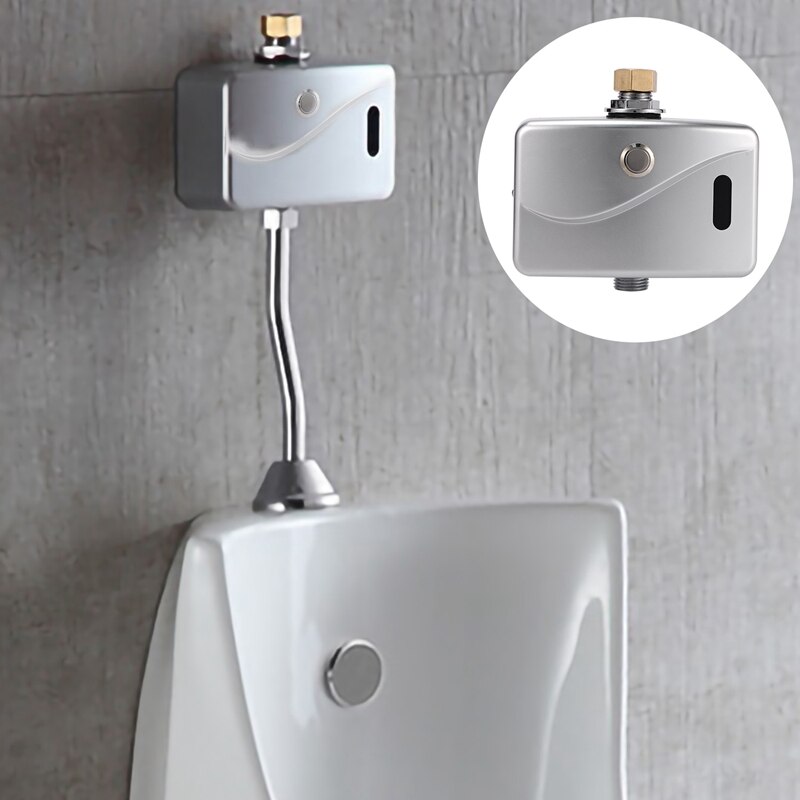 ABSF Automatic Electric Urinal Flush Valve Sensor&amp;Manual 2 Function Exposed Wall Mount DC6V Urine Flushing