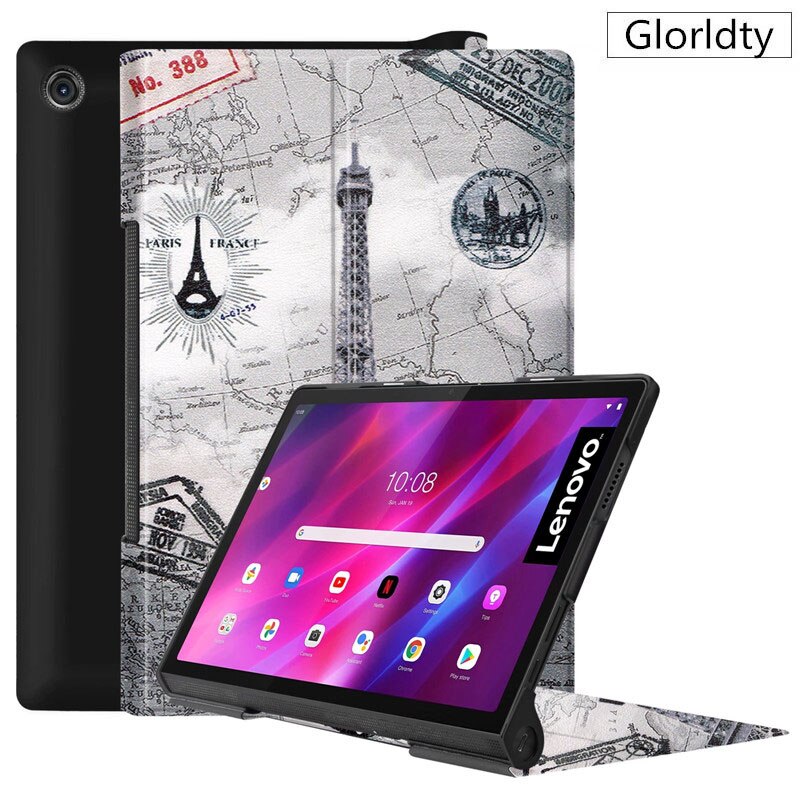 Geschilderd Funda Voor Lenovo Yoga Tab 11 Case YT-J706F Pu Lederen Flip Etui Voor Lenovo Yoga Tab 11 Yt j706F Tablet Coque + Pen: tie ta
