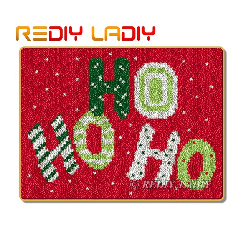 Zestawy robić szydełkowania dywanów z haczykami, szydełkowanie dywanów, świąteczne włóczki hohoho, płótno z nadrukiem, poduszki, mata, szydełkowanie, gobeliny