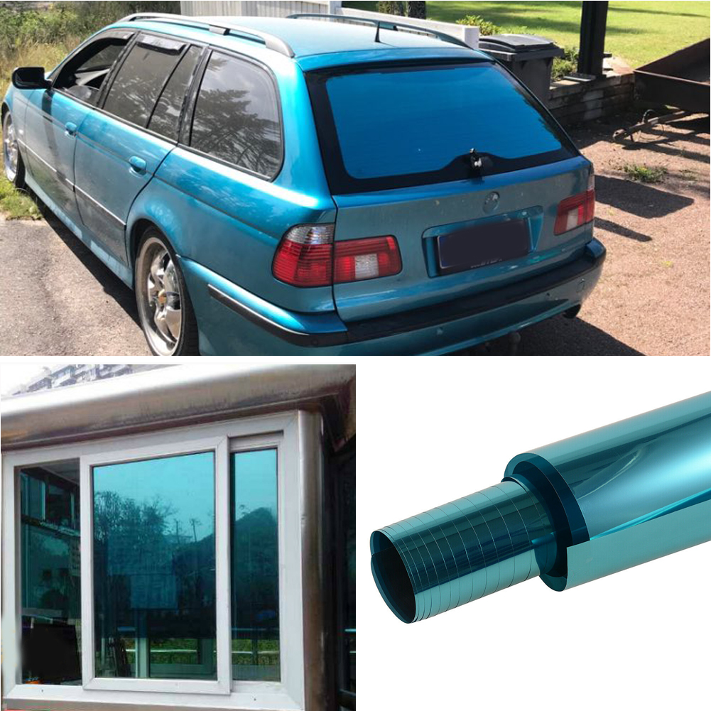 Aumohall 50Cm X 3M Window Tint Zonne Film 21% Vlt Metallic Sea Green Folies Voor Auto Glas Huis commerciële Gebouw Glas