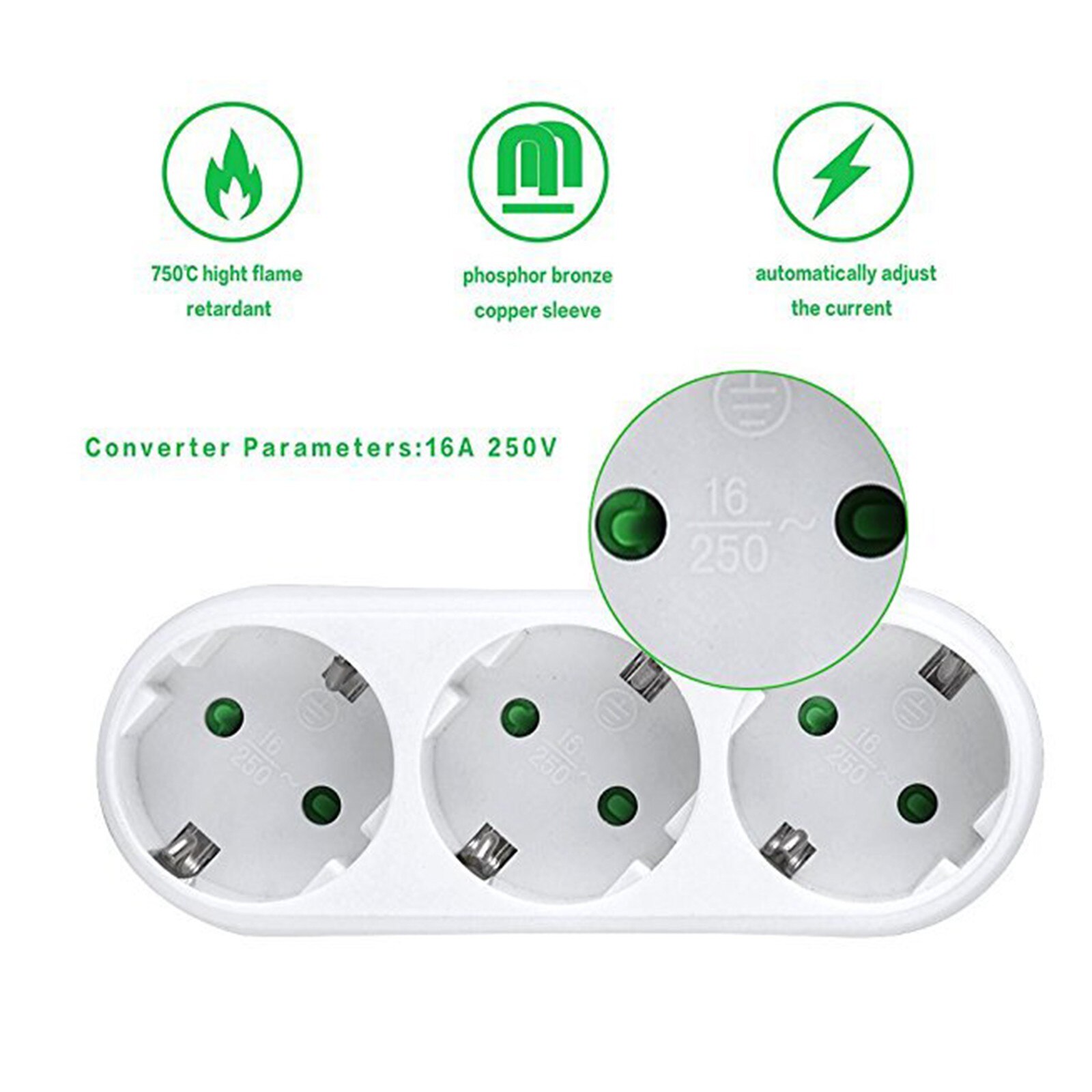 Europese Standaard Stopcontact Ronde Plug 2/3 Gaten Stopcontacten Met Schakelaar Op Off Power Adapter Socket Stopcontact Sockets