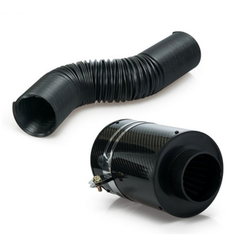 Oversea Car Cold Air Filter Feed Enclosed Intake Induction Pipe Hose Kit Fit with Bracket Carbon Fibre airbox Universal