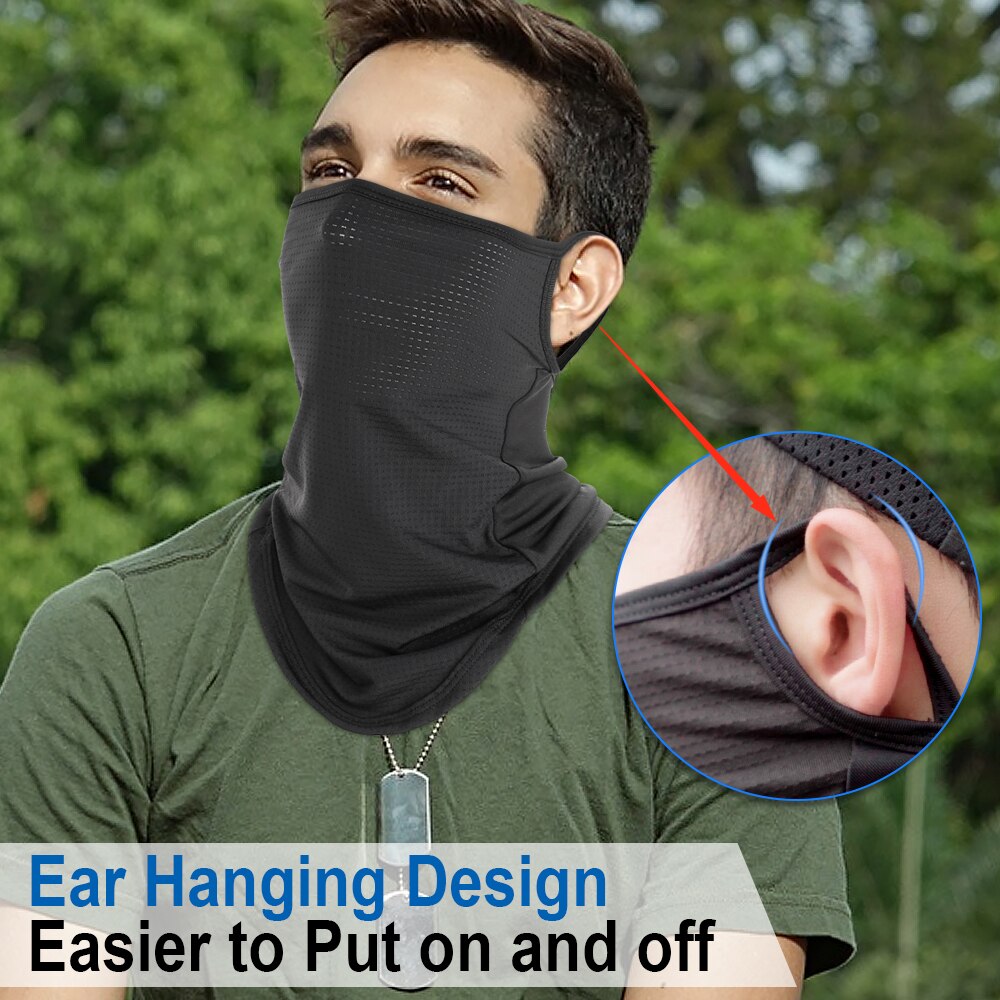Sort hvid hals gamacher tube tørklæder åndbart ansigtsdæksel ørehængende balaclava sommersol anti-uv bandana pandebånd mænd kvinder