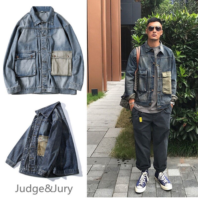 Hong Kong Style Denim Jacket Men's Loose and Versatile Cool Korean Jacket Men's Autumn Clothes