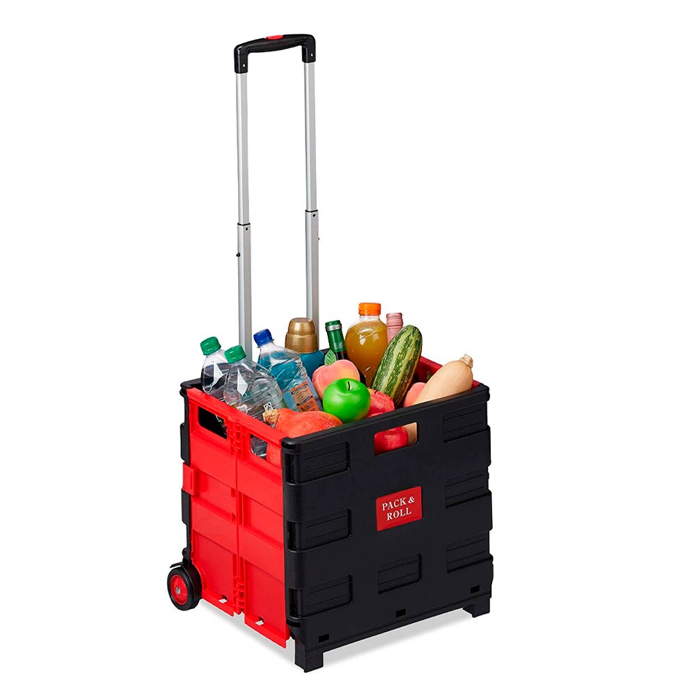 Carrello, pieghevole, portatile, plastica, gomma, alluminio, resistente, carrello organizzatore ruote, carrelli da cucina