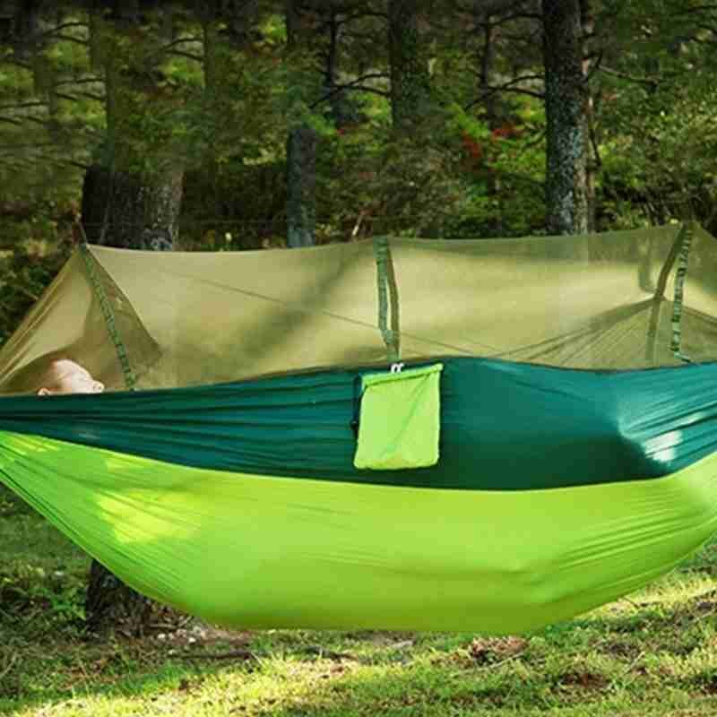 Camping-hängematte mit sonnendach und moskitonetz für den außenbereich, outdoor-camping-schaukel-hängematte,  m9- in- 8 -aufhängung