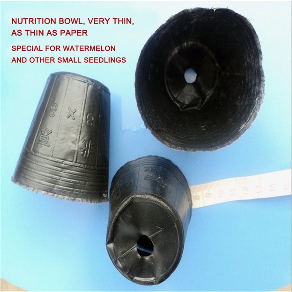 100Pcs Black Plant Potten Kwekerij Zaaien Potten Thuis Tuin Kwekerij Potten Kasplant Nursery Bloem Planten Zaailing Groeien Pot