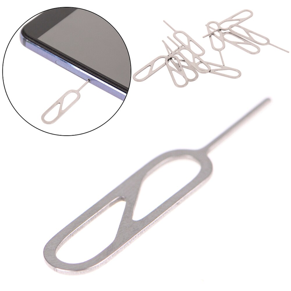 10 Stks/set 32Mm Rvs Sim Kaart Lade Ejector Mobiele Telefoon Verwijderen Kaart Pin Mobiele Telefoon Sleutel Gereedschap