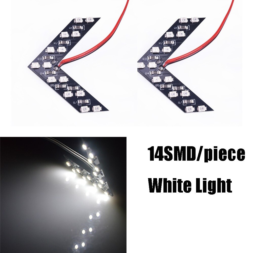 2 Stks/partij 14 Auto Achteruitkijkspiegel Licht Smd Led Arrow Panel Voor Auto Achteruitkijkspiegel Indicator Richtingaanwijzer autolichten: 1