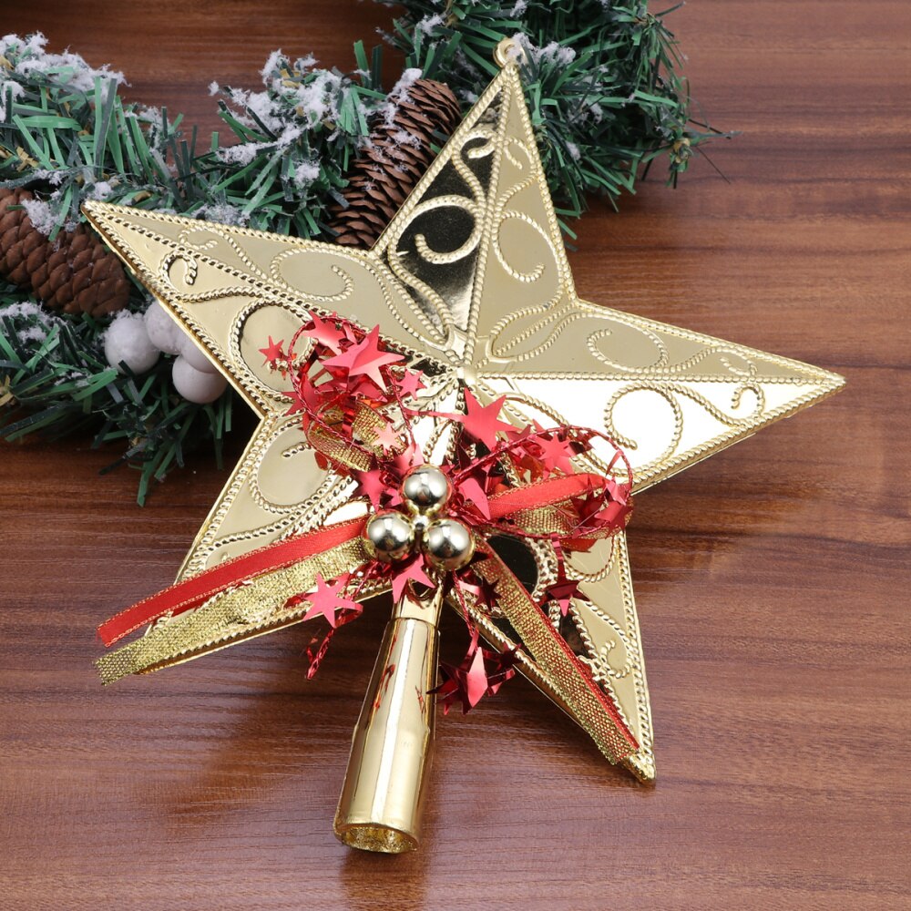 20Cm Kerstboom Ster Topper Glinsterende Kerstboom Decoratie Ornamenten (Golden): Golden