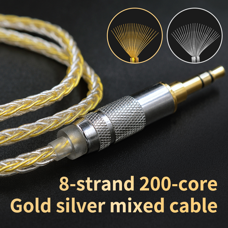 Kz Oortelefoon Goud Zilver Gemengde Plated Upgrade Kabel Hoofdtelefoon Draad Voor ZS10 Pro Zsn AS10 AS06 Zst ES4 Zsn Pro BA10 ES4 Zsx C12