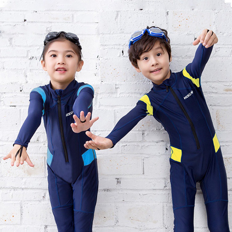 Børn våddragter udslæt vagter pige dreng børn svømning dykning sportstøj jakkesæt uv beskyttelse fuld krop langærmet badedragt