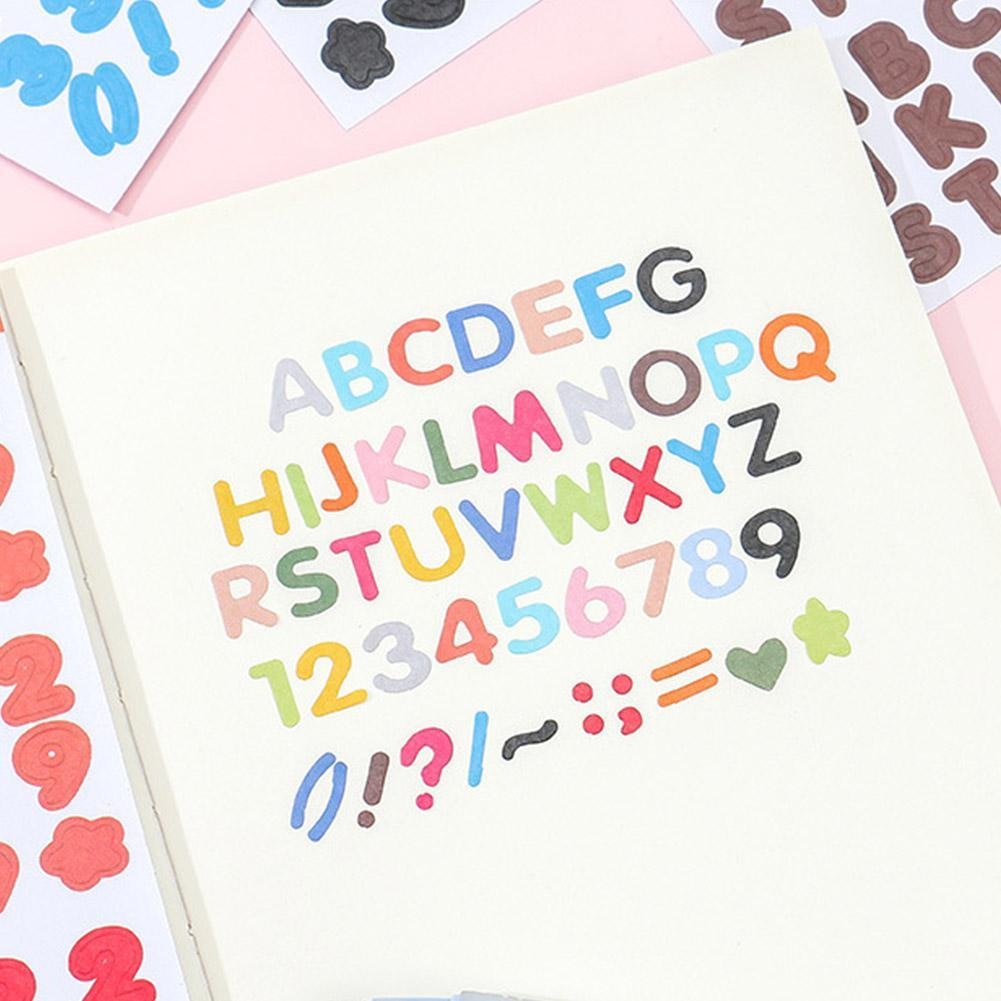 Korean 2pcs Number Digital Sticker Letter Alphabet Stickers Notebook Planner Stationery Scrapbooking Cute Journaling Decora Y1S0