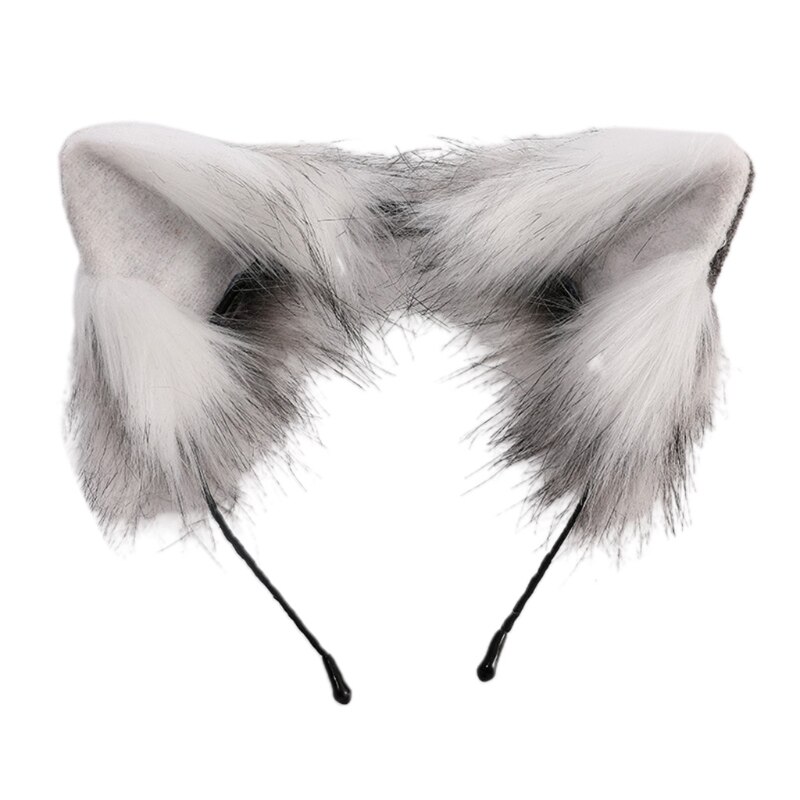 Lolita – tête de Cosplay gothique en peluche avec oreilles de chat pour décoration de fête d&#39;halloween: 16