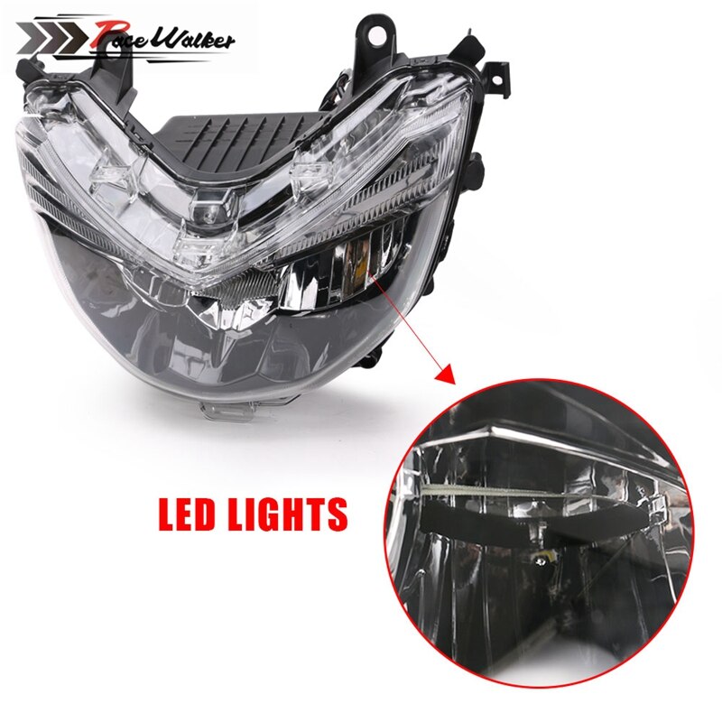 Pour Yamaha NMAX125 NMAX155 projecteur phare NMAX 125 155 moto plastique plein LED phare avant