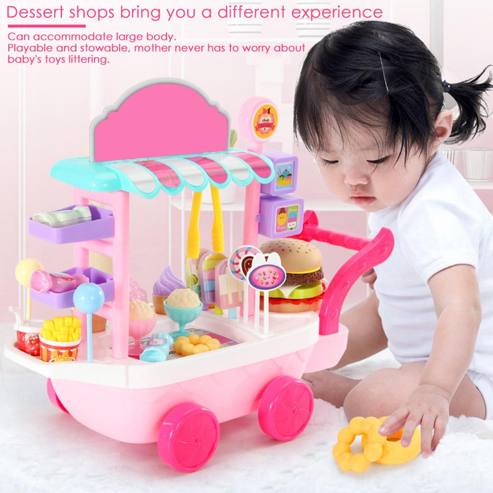 Plastic Mini Candy Trolley Ice Cream Candy Cart Educational Toy Pretend Play Set For 3 Years Old And Above