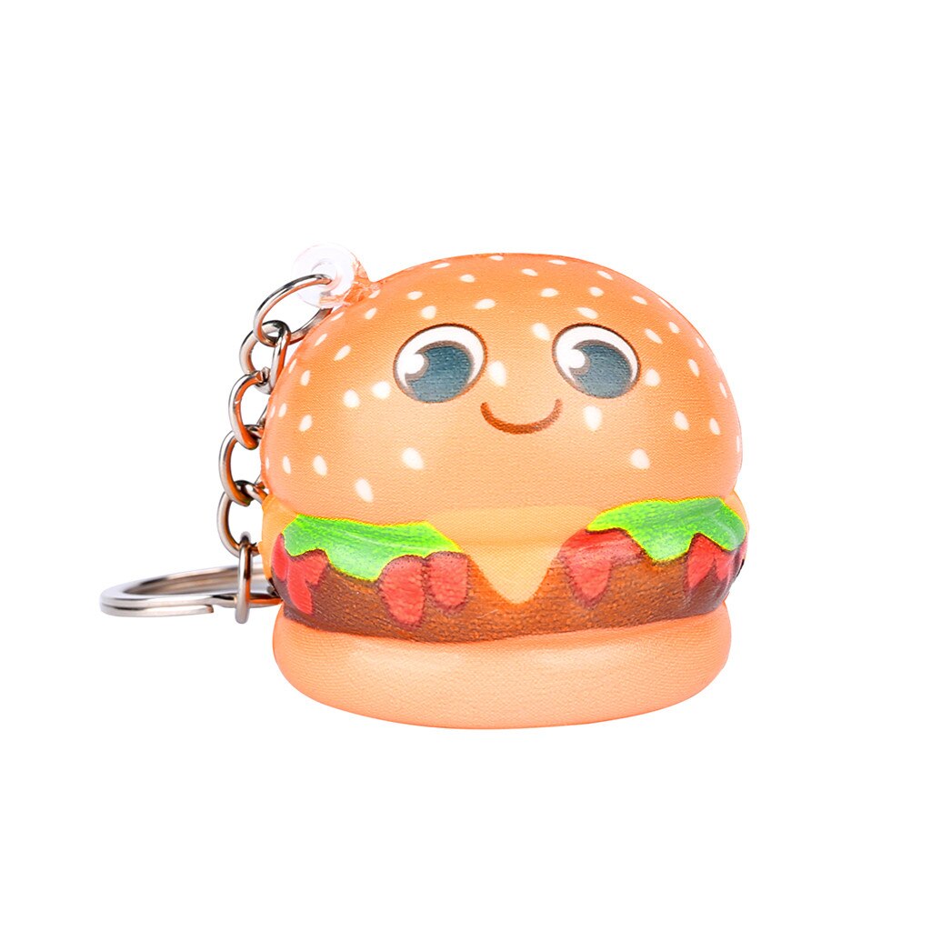 Relax toys squishy Kawaii Cartoon Hamburger Slow Rising Cream Scented Keychain Stress Relief Toys amusing: A