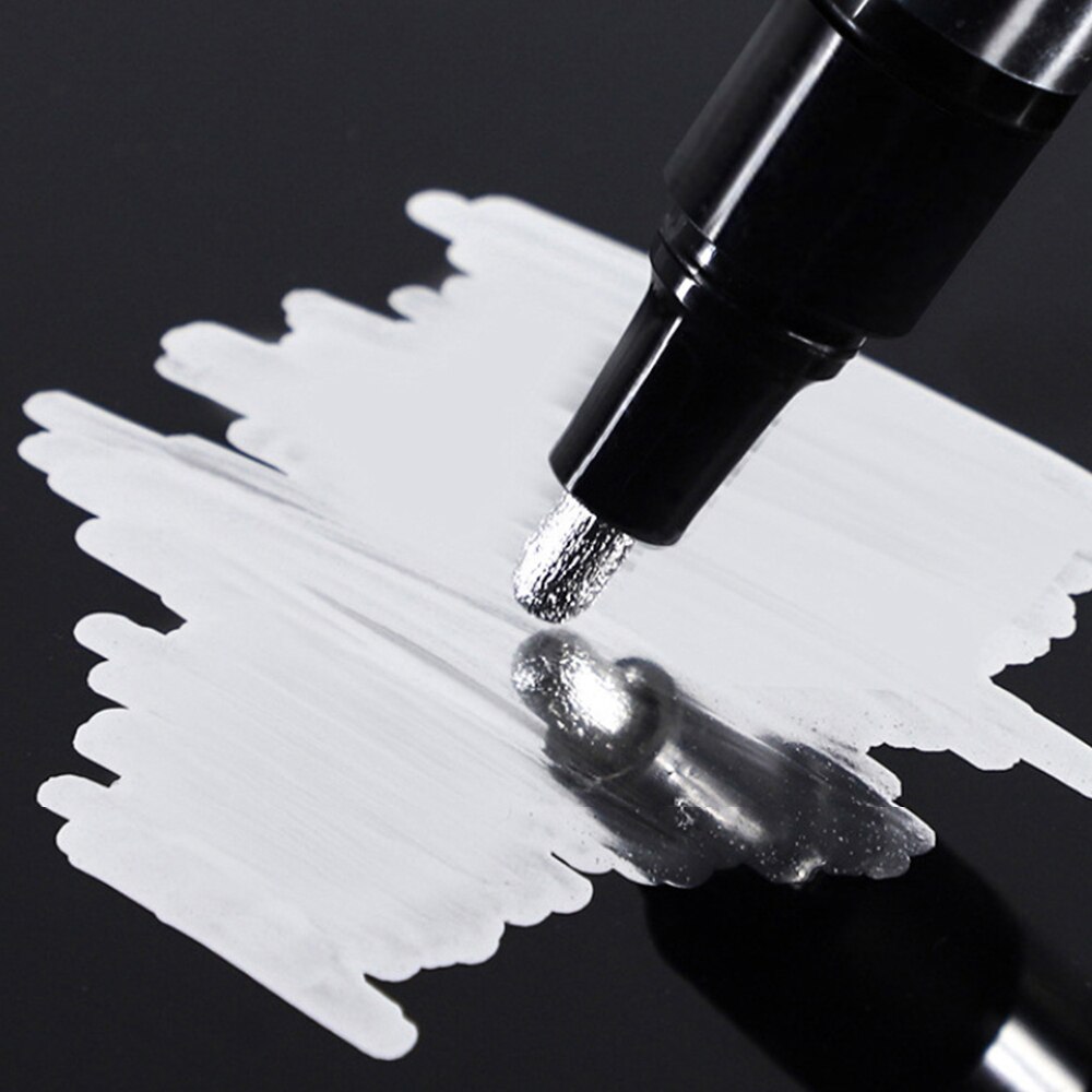 1 X Reflektierende Farbe Stift Silber Gold Kupfer Marker Stift Wasserdichte Tinte Rohöl Feder Spiegel Metall Wirkung Farbe Kunsthandwerk Stifte 3 farbe