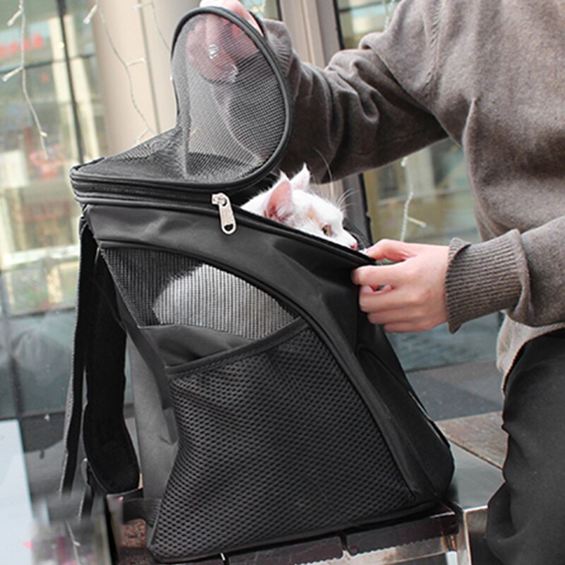 Mochila de gato, transportadora de viaje, doble hombro, bolsa de malla transpirable, mochilas para perros pequeños y gatos, mochilas para exteriores, bolso para mascotas, producto de transporte