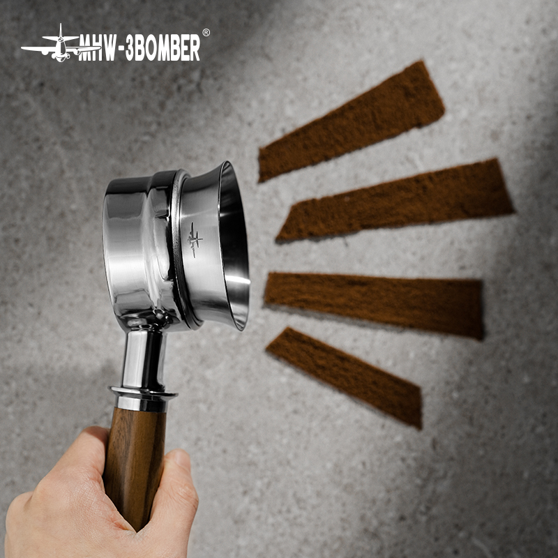 MHW-3BOMBER 51 mm & 58 mm Espresso-Dosiertrichter, Edelstahl, Kaffee-Dosierring, kompatibler Siebträger, Heim-Barista-Zubehör