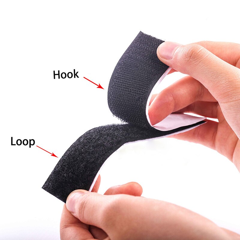5Meters Fabric Hook and Loop Fasteners with Adhesive Nylon Velcro Hook &amp; Loop Adhesive Fastener Tape DIY Fastener Accessories