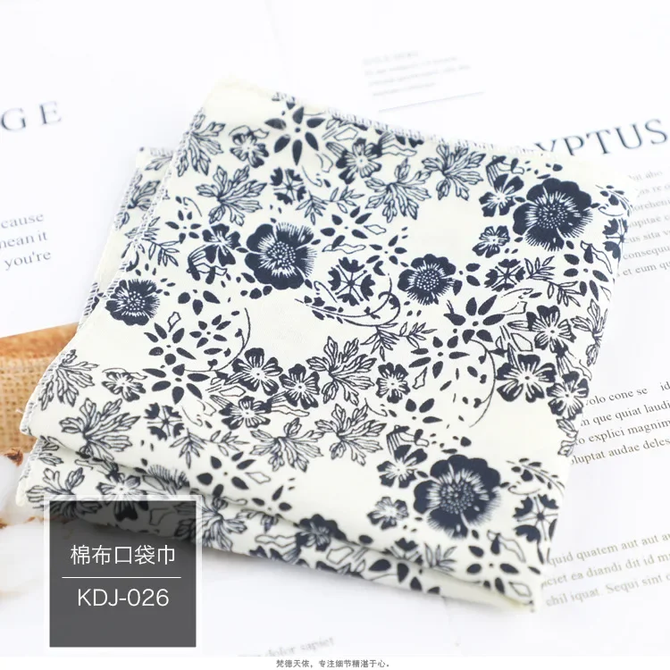 Pañuelo Floral de algodón 100% para hombre y mujer, pañuelo informal de 23cm con bolsillo para , , esmoquin, pajarita, accesorio: Blanco lechoso