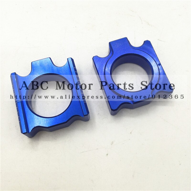 CRF Billet Aluminum Rear Chain Adjuster Axle Blocks CR125R 250R CRF250R X 450R X MOTOCROSS DIRT BIKE BLUE colour