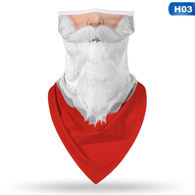 1Pc Christmas Santa Claus Snowman Pattern Kids Head Face Neck Gaiter Tube Bandana Scarf Outdoor Sports Cycling Hiking Scarf: H03