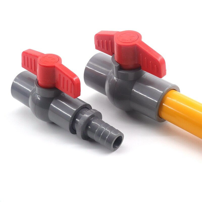 I.D 20~110mm PVC Ball Valve Garden Irrigation Pipe Fittings Plastic Tube Joint Aquarium Water Fittings Ball Valve Connector