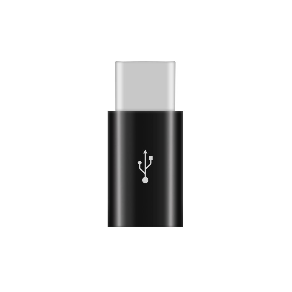 Pequeno micro usb fêmea para tipo c macho, requintado, adaptador conversor geral para tipo c samsung: Black