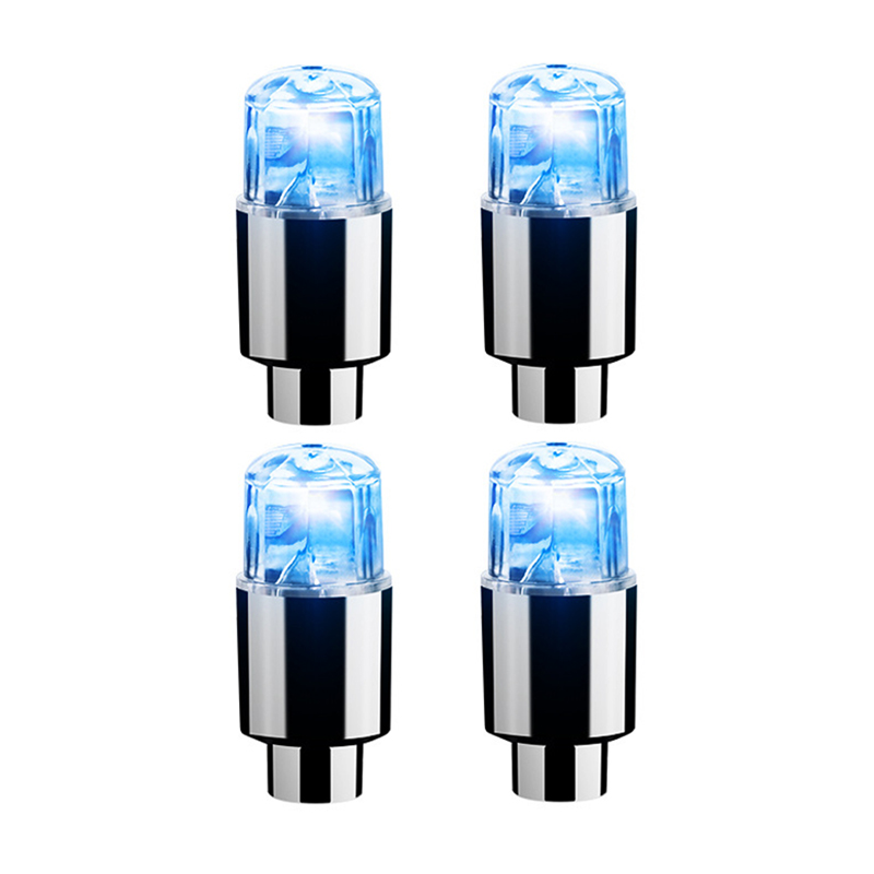 4 Uds. De luces LED coloridas para ruedas, tapas de válvulas de neumáticos de coche, bombilla de luz de neón, cubierta Universal para válvula de bicicleta y motocicleta, Exterior de coche: Rojo