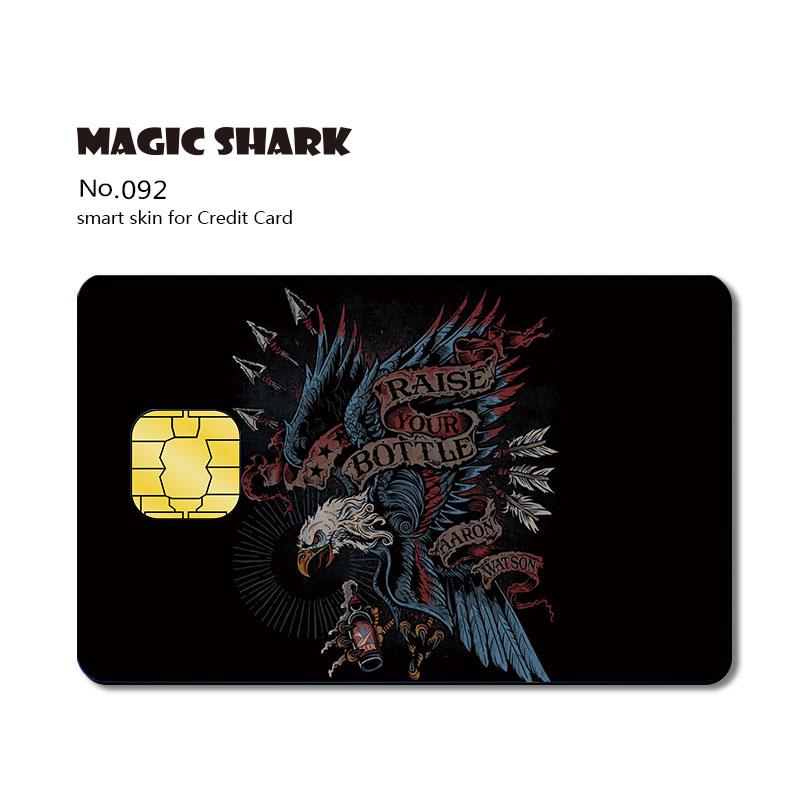 Magic Shark Super Man Wood Print Mountain Flag Venom PVC Credit Card No Fade Skin Sticker Film Case: 092