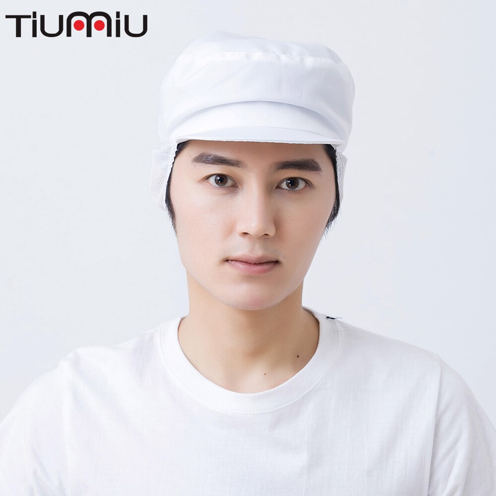 Gorro de Chef de malla blanca, gorros de cocina transpirables para hombre y mujer para cantina del Hotel, comedor, restaurante, camarero, trabajo en fábrica