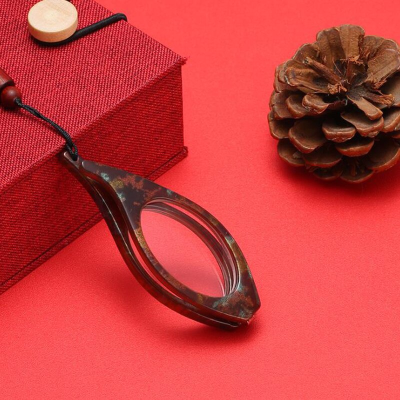 Colgante plegable para gafas de lectura, lupa portátil para prevenir pérdida, collar redondo/ojos de gato, gafas de prebicia, con cadena