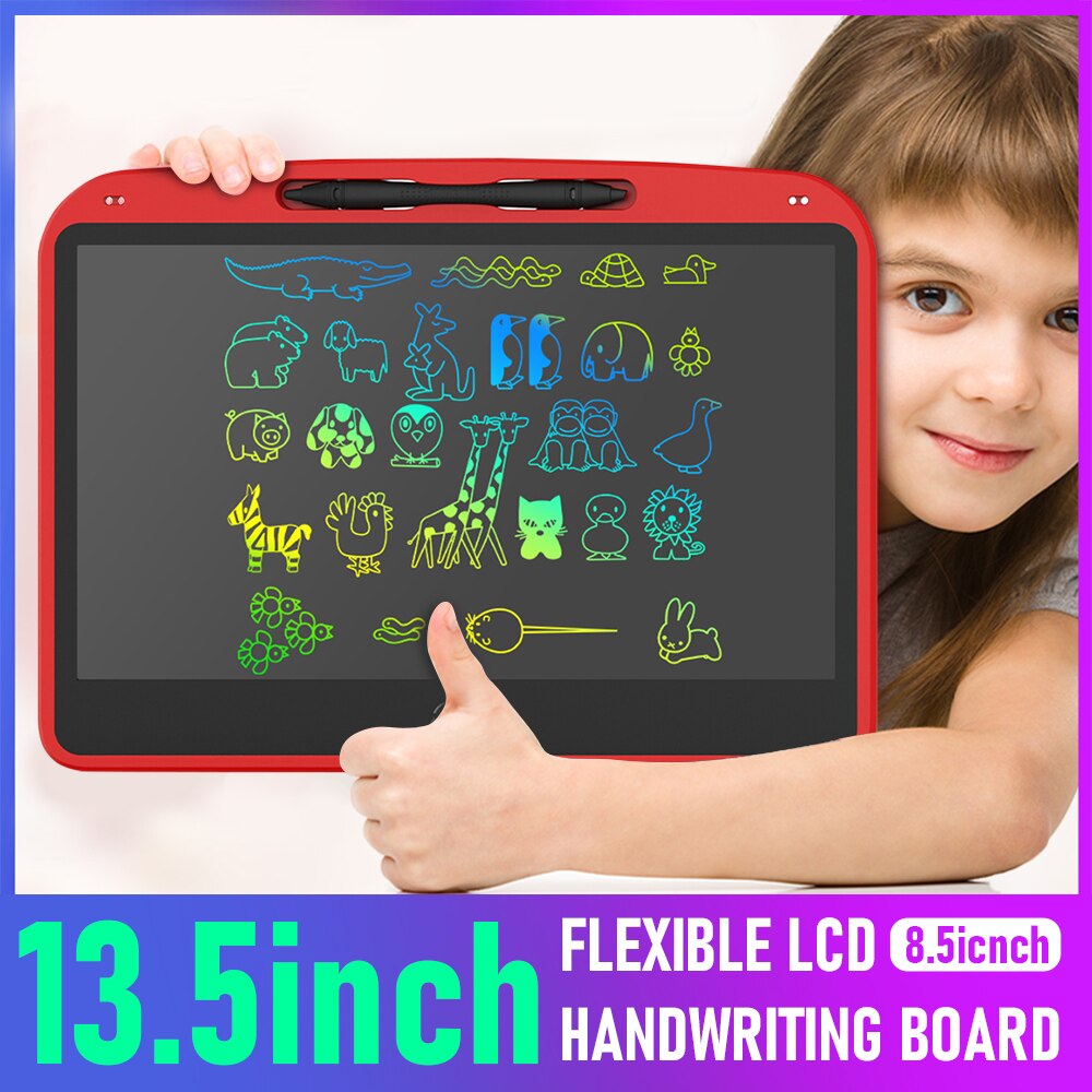 8.5/13.5 inch Mini LCD Writing Tablet Student Graffiti Kids Partially Erasable Colorful Notepad Doodling Drafting Graphics Board