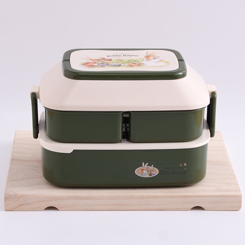 Portable Lunch Box For Girls School Kids Plastic Picnic Bento Box Microwave Food Box With Compartments Storage Containers bento: Green 1500ML