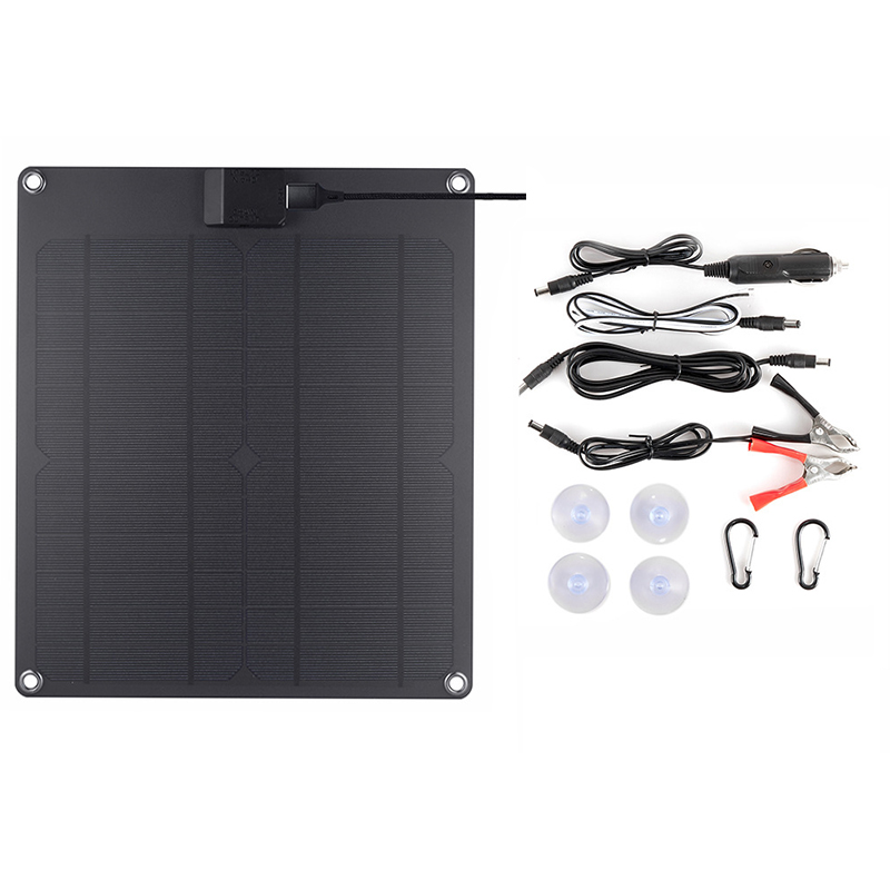 15W/18W 12V/18V Panel słoneczny + kabel do ładowania przenośna ładowarka USB 5V 2A ładowarka do baterii słonecznych do zewnętrznych telefonów komórkowych: Śnieg Kamuflaż