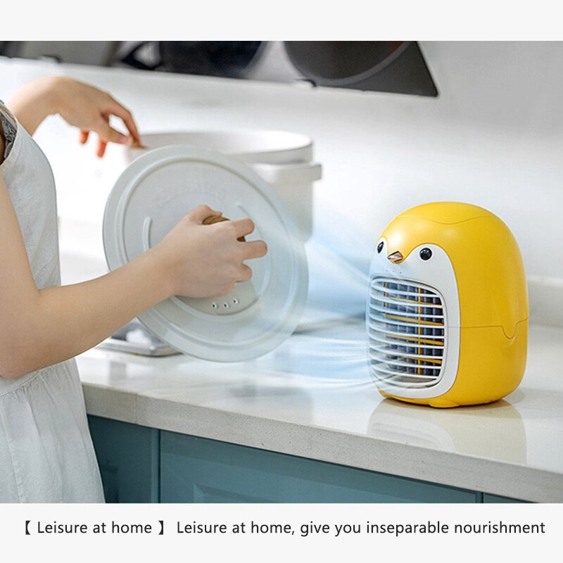 Ventilador de pulverización de refrigeración por agua, minihumidificación por USB, SX-HF03, pingüino