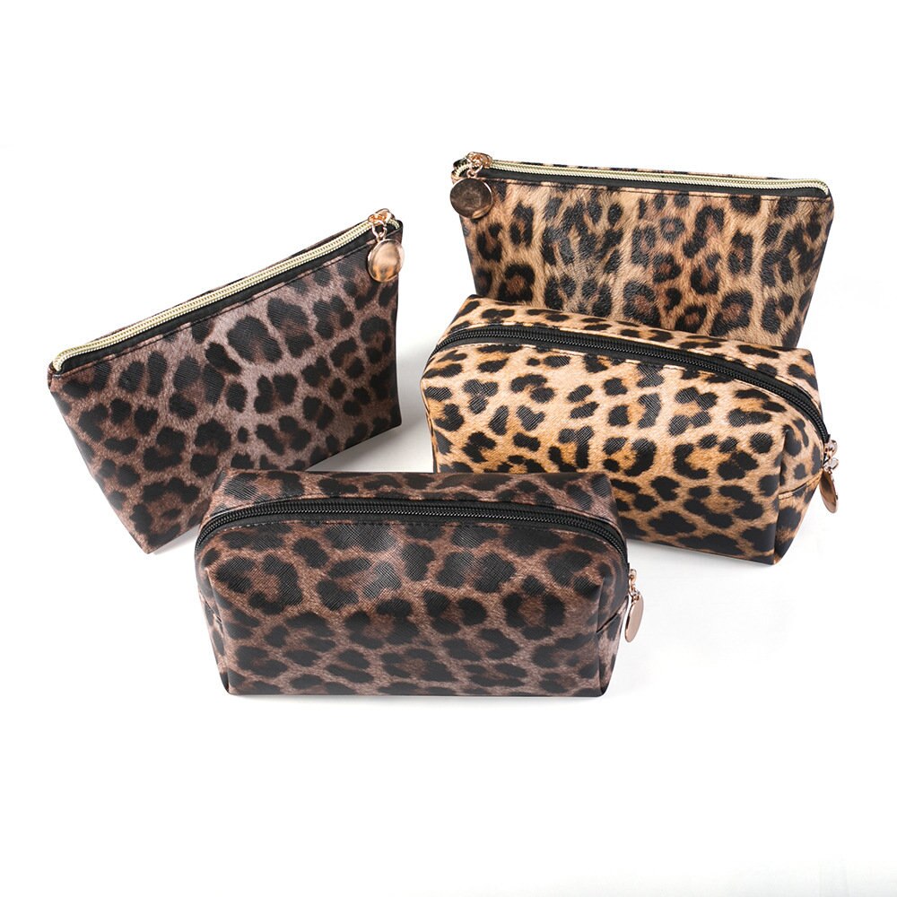 Material de oficina para escuela, , estuche para lápices de leopardo, bolsa de cosméticos Kawaii de PU, caja de lápices de arte portátil, almacenamiento de papelería