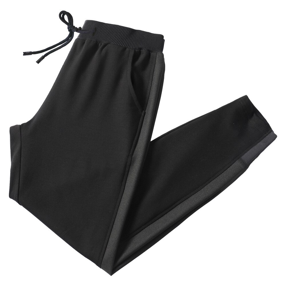 Negen-Punt Broek Mannen Zomer Sport Running Pure Katoenen Broek Met Waisted Harembroek Casual Dunne Broek Losse trend: Black / 4XL