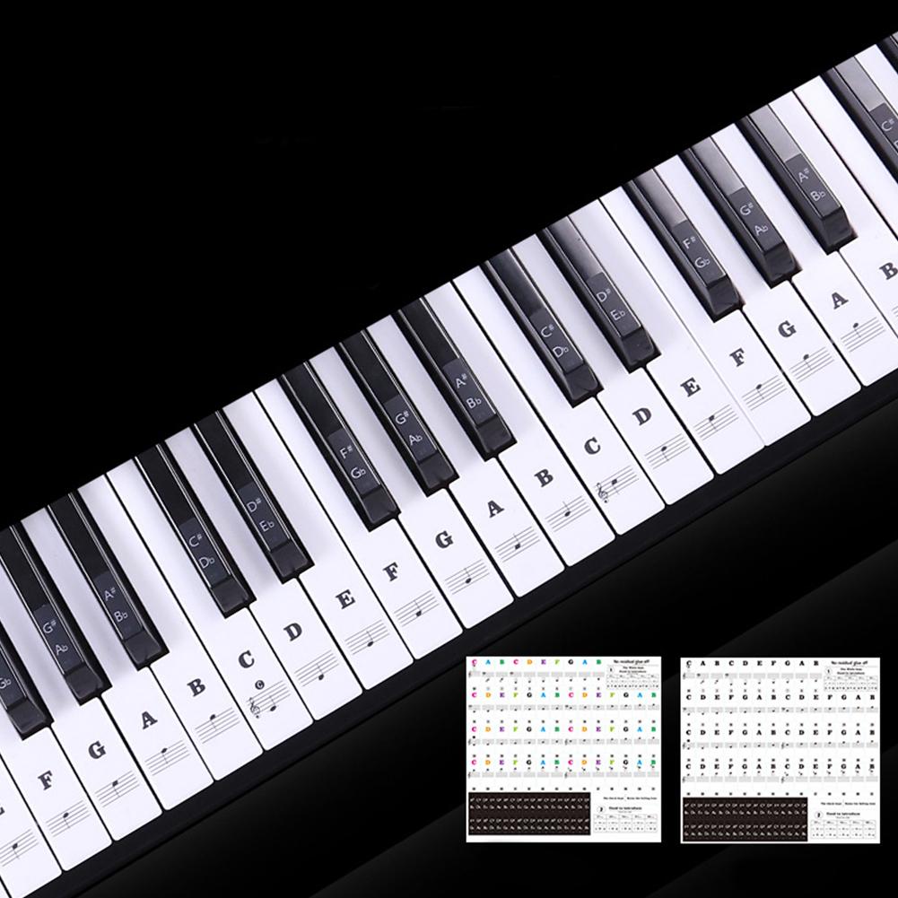 Transparent Piano Keyboard Sticker 88 Keys Electronic Keyboard Piano Stickers for Piano Beginner Training: Color 