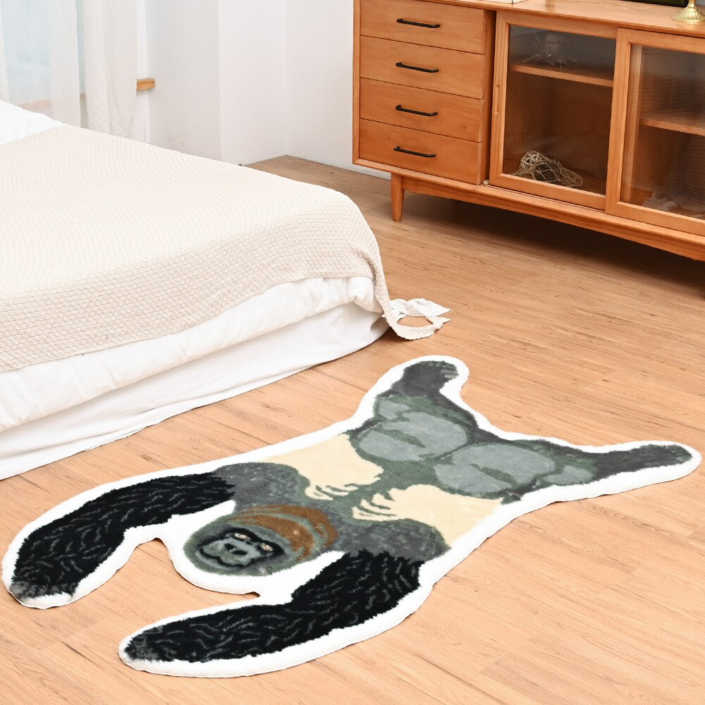Rug Panda Leopard Tiger Giraffe Lion Shape Carpet Antiskid Carpet Furry Fluffy Bedroom Living Pad