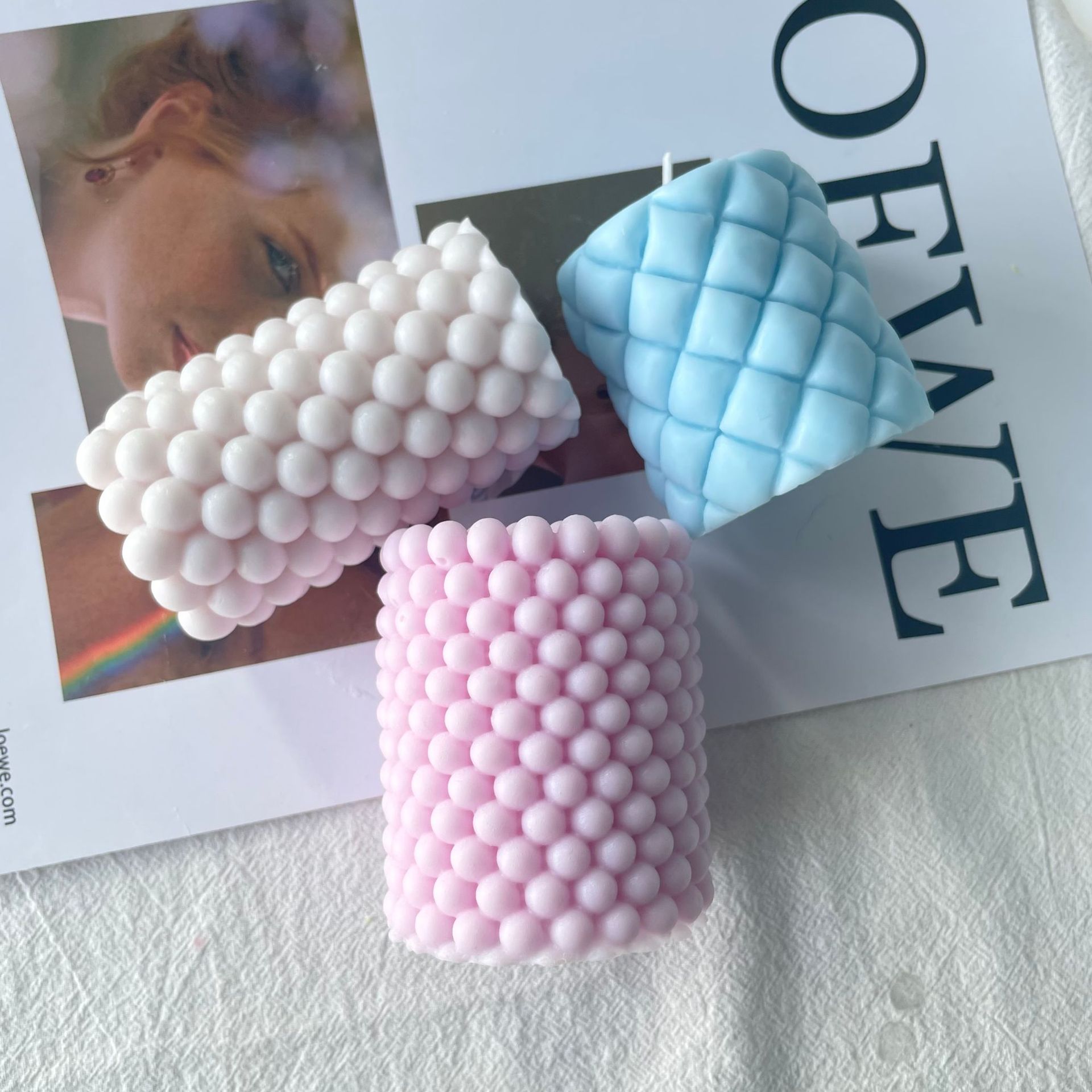 Olika bubblor ljus silikonform för handgjord skrivbordsdekoration gips epoxiharts aromaterapi ljus silikonform