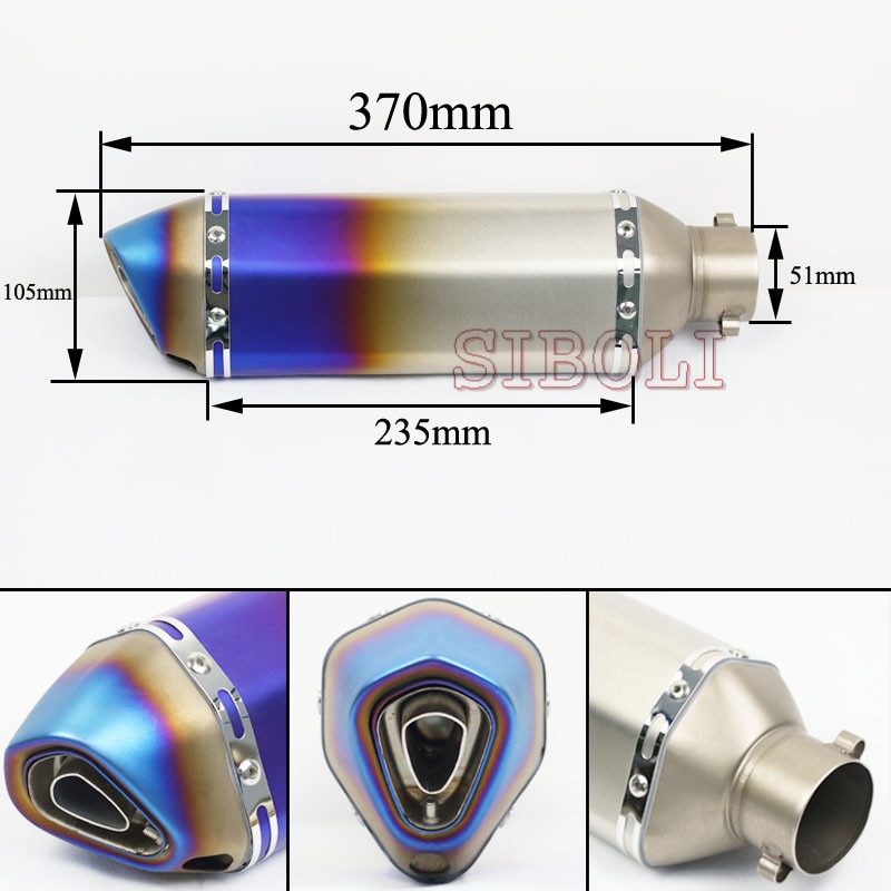 51mm Universal Motorcycle Exhaust Muffler Pipe Scooter Dirt Pit Bike Tube DB Killer For Honda R1 R3 MT07 cafe racer simson s51