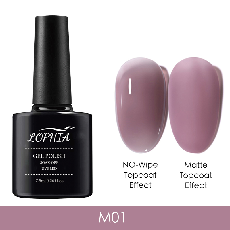Vernis à ongles Semi-Permanent rose translucide pour manucure, Gel UV à tremper, hybride, 7.5ml: M01