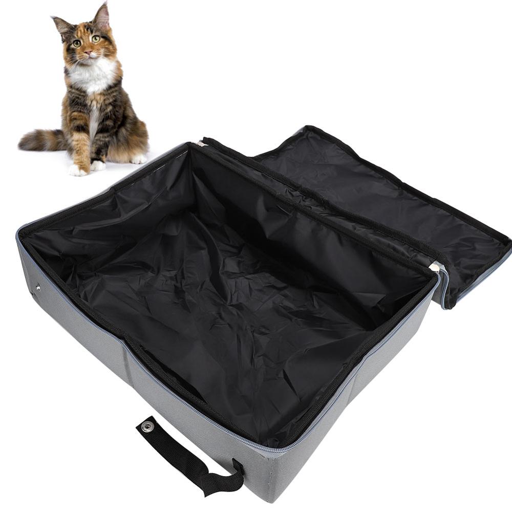 Pieghevole Del Gatto Lettiera Portatile A Casa di Viaggi di Campeggio Esterna Wc con Coperchio facile morbido animale domestico Lettiera del gatto Toilette canna lettiera del gatto