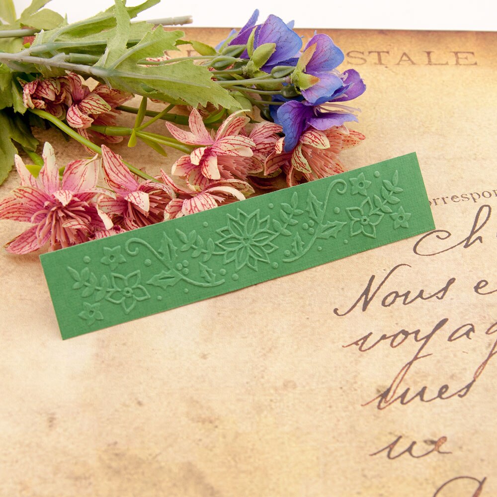 Flowers Vine Plastic Embossing folders Stencils for Scrapbooking DIY Template Making Photo Album Card Handmade Decor 15x3 cm