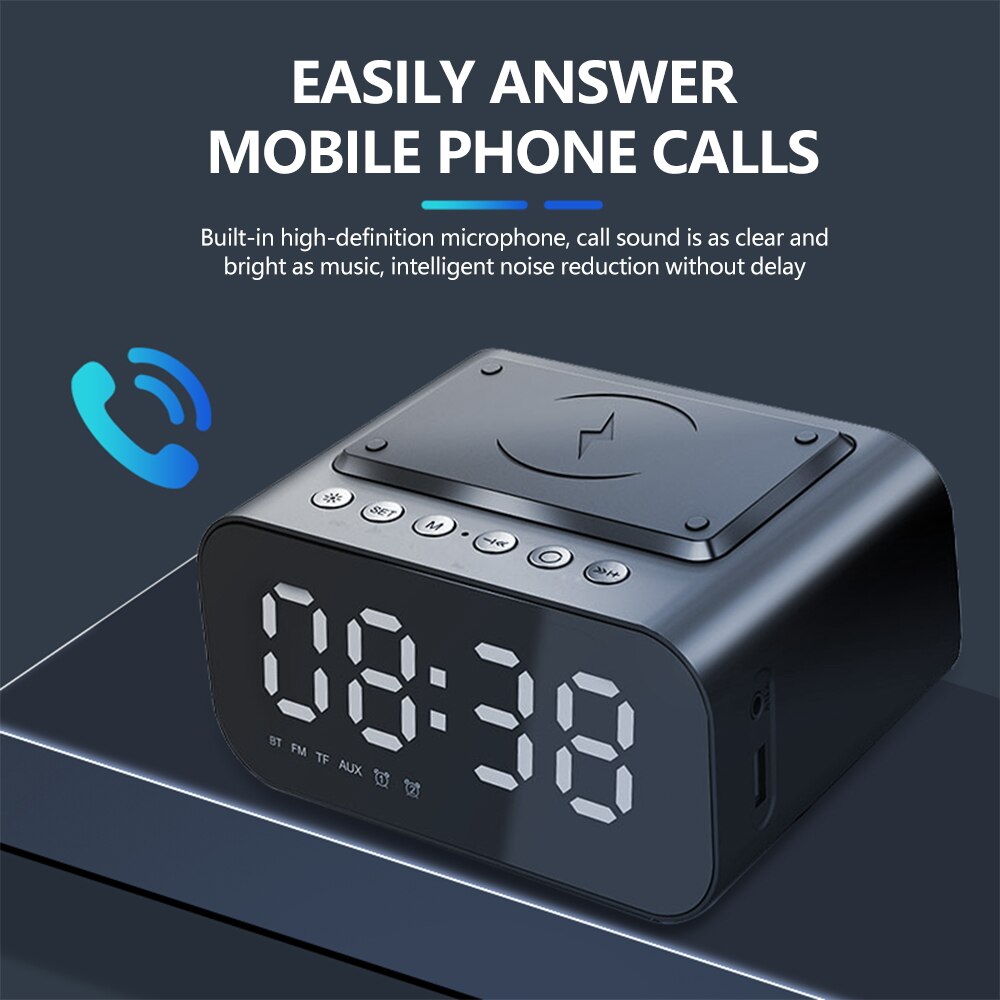 Xiaomi – réveil sans fil avec haut-parleur Bluetooth, horloge numérique intelligente à LED, horloge électronique de bureau, Radio Fm, USB