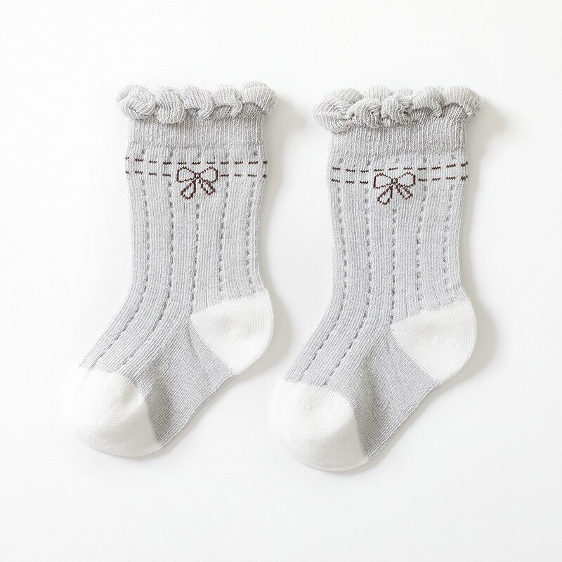 Babysocken, mädchensocken, atmungsaktive netzsocken, kindersocken für mädchen, baumwolle, niedliche neugeborenen- und kleinkindsocken, babykleidungsaccessoires 0-3y: Grau 0-6m